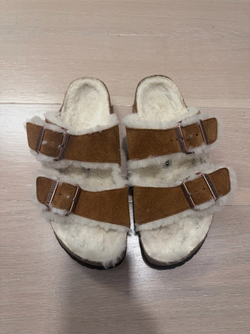 Birkenstock Arizona Suede Shearling Lined Brown